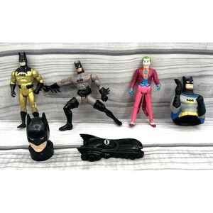 LOT OF VINTAGE 80'S - 90'S BATMAN AND‎ JOKER ACTION FIGURES / TOYS   *6